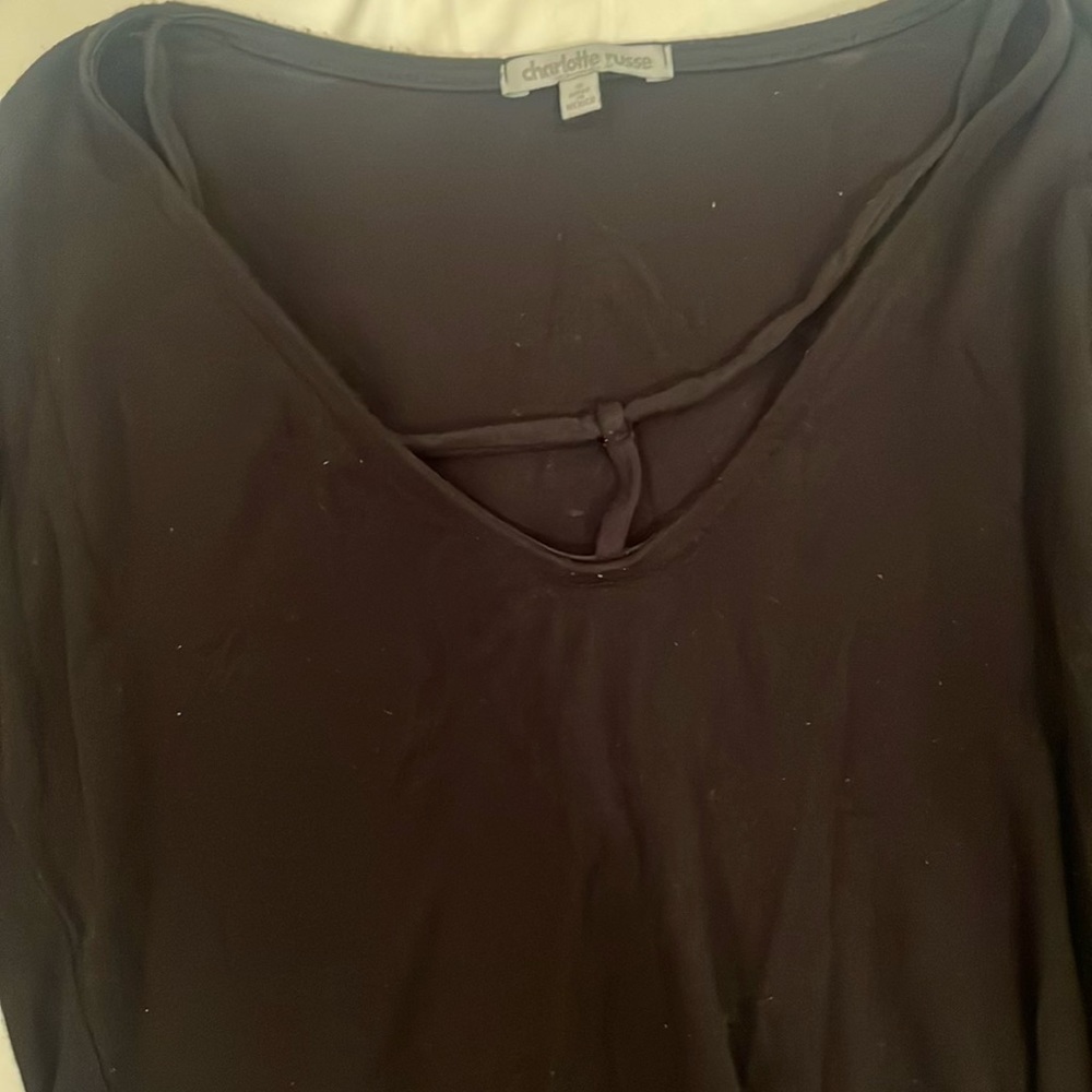 Charlotte rise black crop top